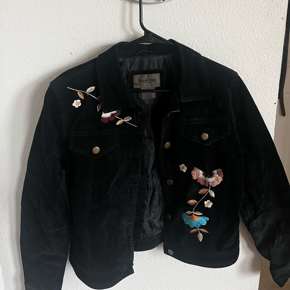 Embroidered Suede Jacket